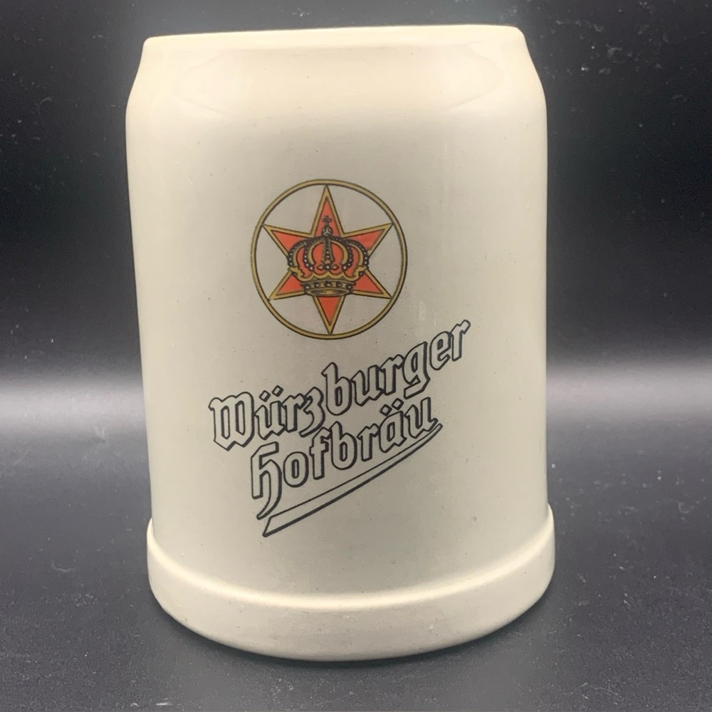 Vintage Wurzburger Hofbrau Star Crown Stoneware Beer Mug Germany Heavy Classic